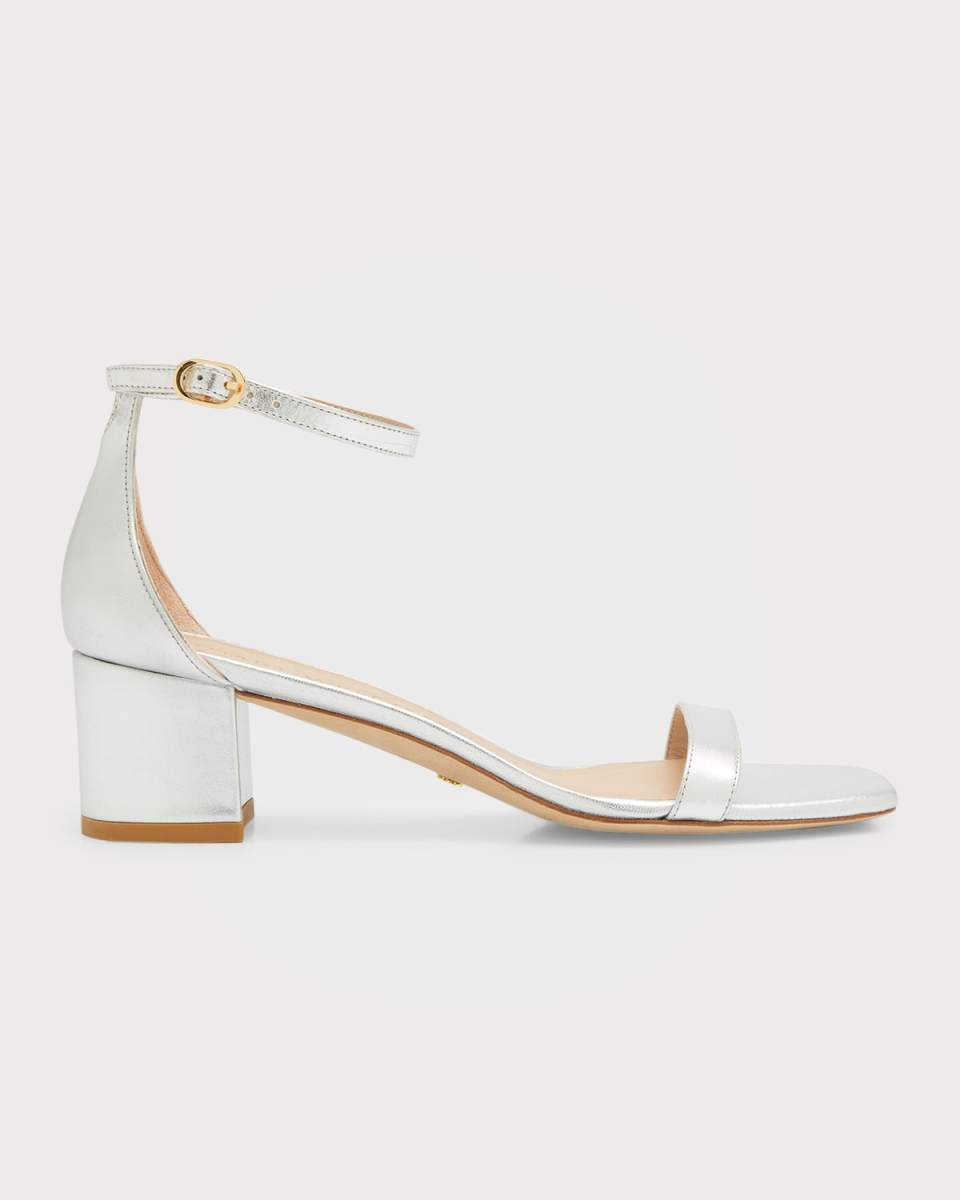 Simplecurve Metallic Ankle-Strap Sandals